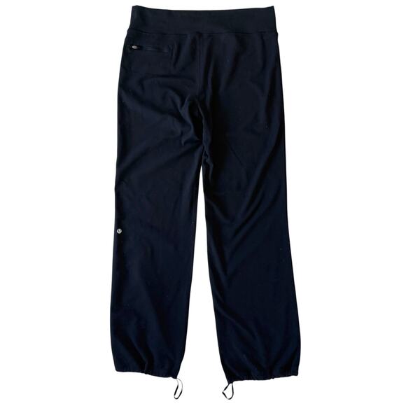 Lululemon Stretch Pants with Drawstring Hem Joggers Women's Size 10 Black - Picture 2 of 12